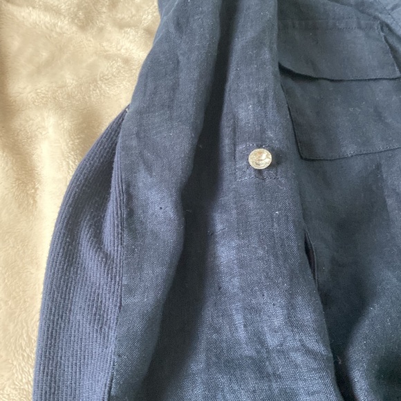 INC Blue Blouse with Crystal Buttons Medium - Picture 6 of 11
